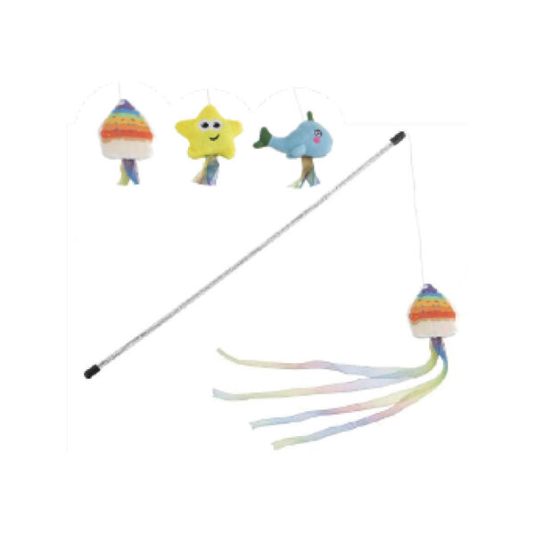 Cannes à peluche et rubans assortis 40 cm