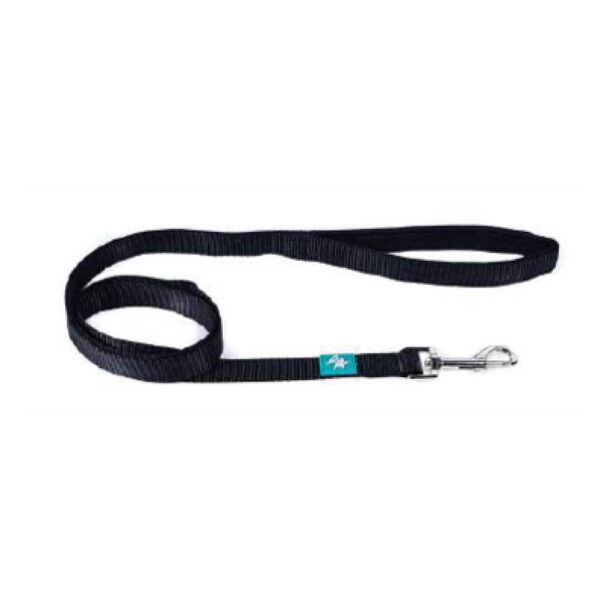 Laisse en nylon noir L 120x2,5 cm