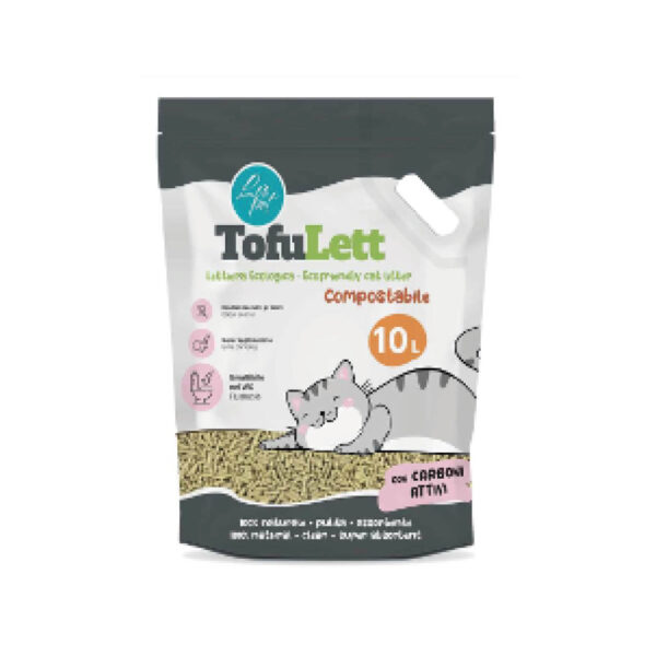 Tofulett litière en tofu 10 l au charbon actif