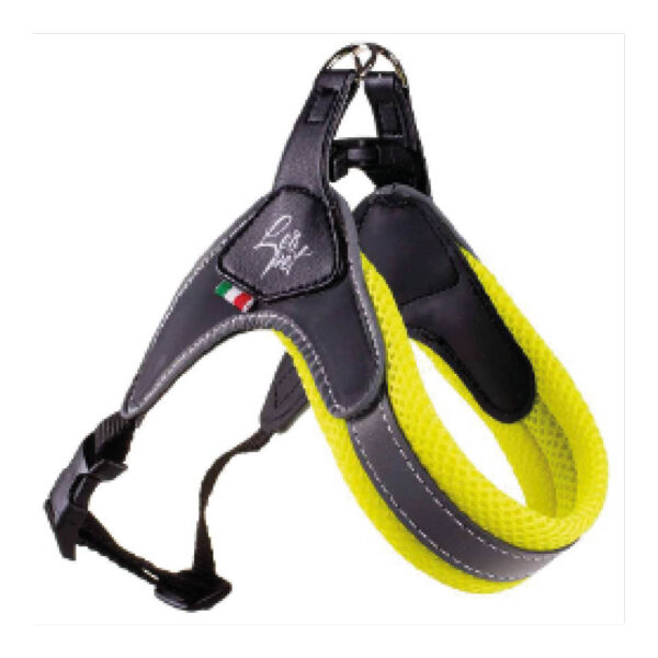 Harnais réglable en pvc, nylon et maille jaune 4 50-60 cm