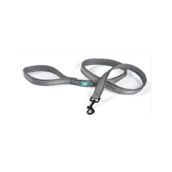 Laisse en nylon et maille gris M 120x2,0 cm