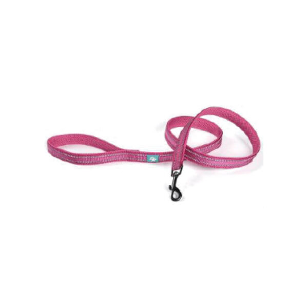 Laisse en nylon et maille fucsia M 120x2,0 cm