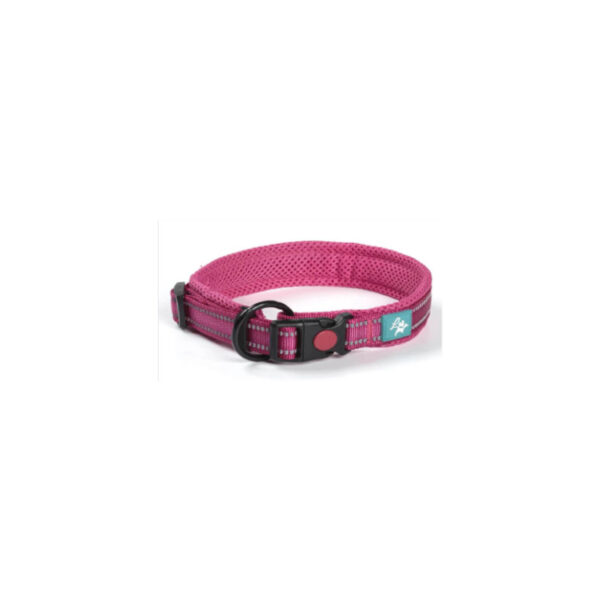 Collier en nylon et maille fucsia M 40-45x2,0 cm