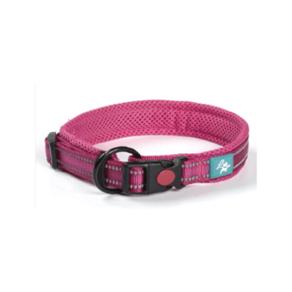 Collier en nylon et maille fucsia XXL 55-60x2,5 cm